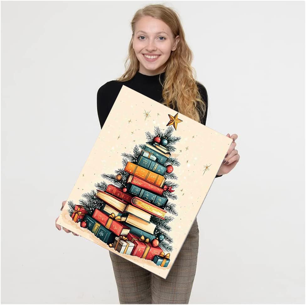 Tiwabb Christmas Tree Diamond Art Kits for Adults,Diamond Painting Kits for Adults Beginners,5D Full Drill DIY Diamond Dot Gem Art Kit Wall Home Decor Arts Craft 12X16 inch Tiwabb