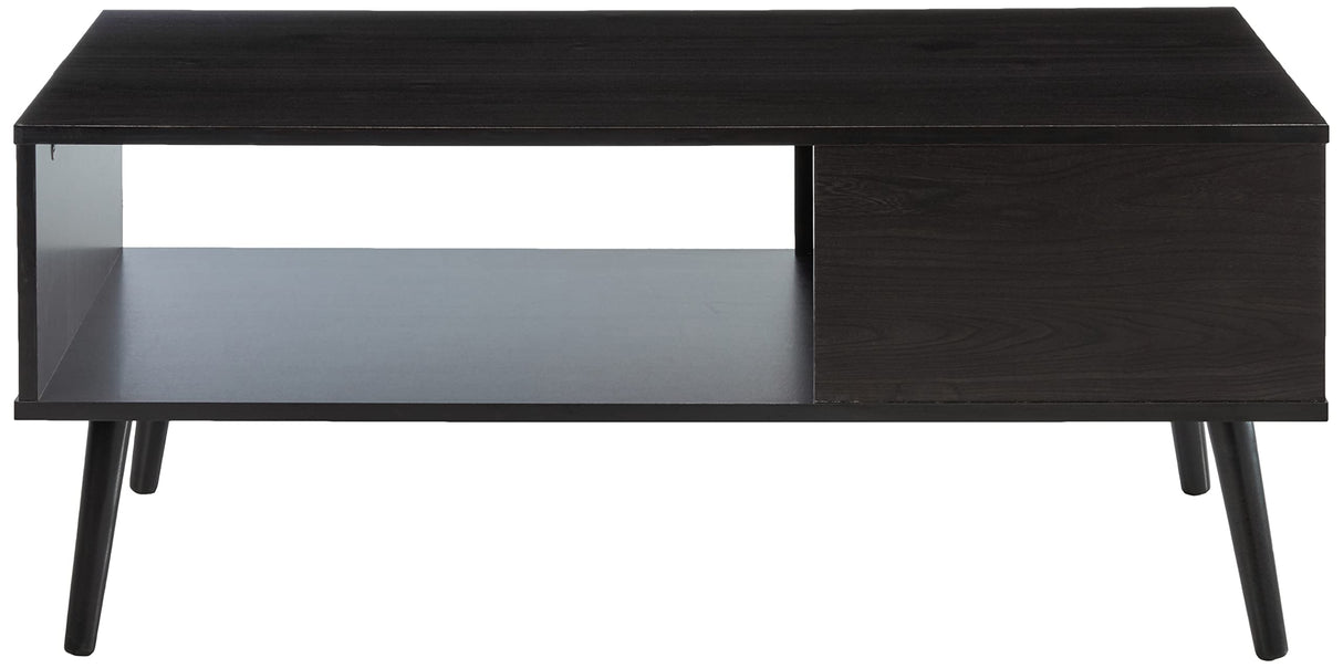 Furinno Claude Mid Century Style Coffee Table with Wood Legs, Espresso Large Non-Lift Top Furinno