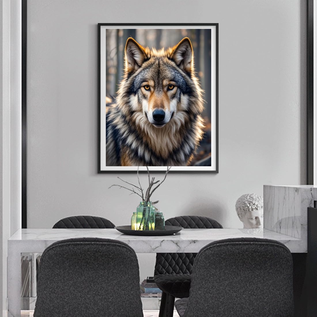 ACANDYL Wolf DIY Paint by Numbers Kit for Adults Beginner Paint by Number for Adults Canvas Painting by Number DIY Acrylic Oil Painting on Canvas Arts Craft Decoration 16x20 inch ACANDYL