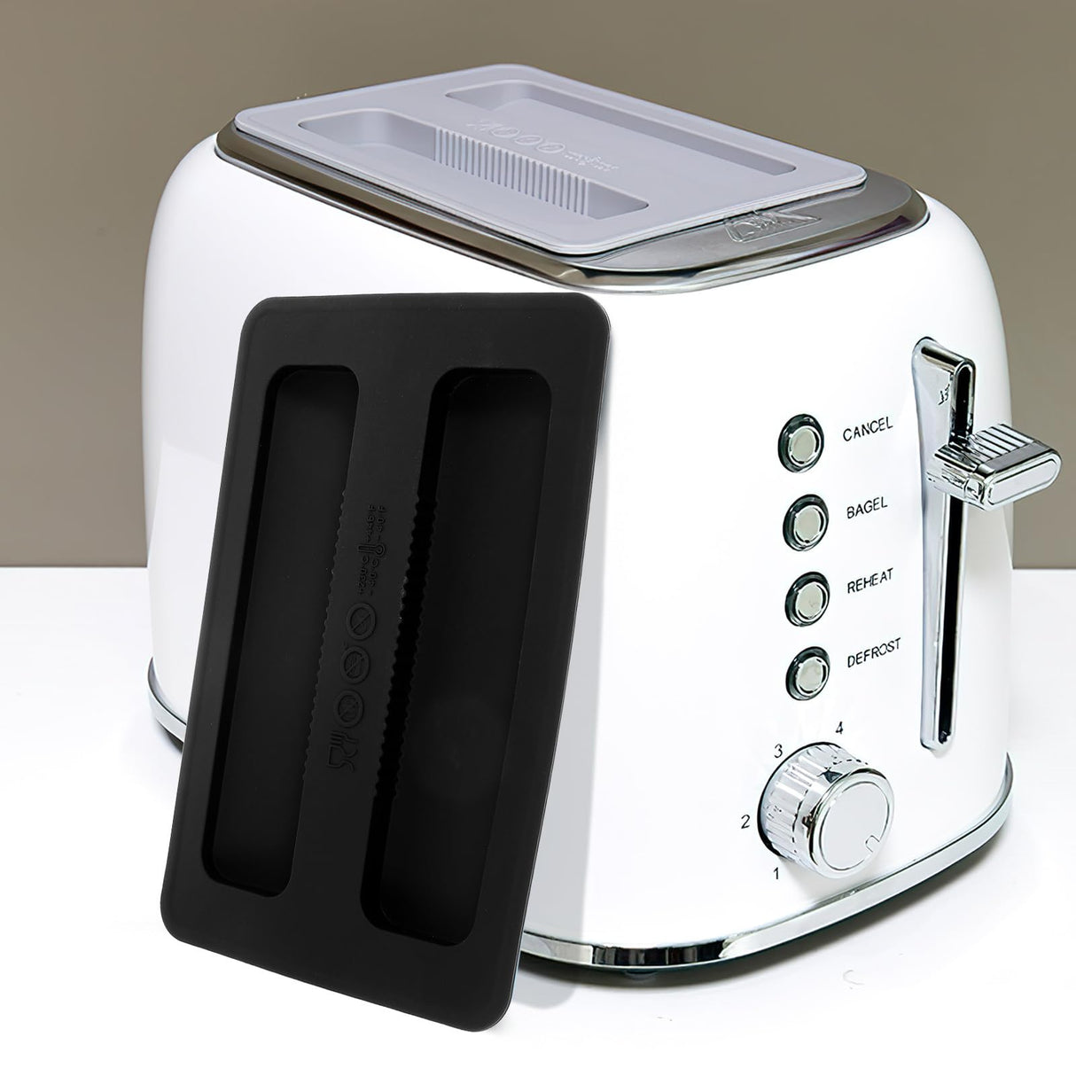 Silicone Toaster Dust Cover 2 Slice Toaster Lid Electric Bread Maker Upper Cover Toaster Machine Top Cover for Bread Machine Part Accessories (Black) BESTonZON