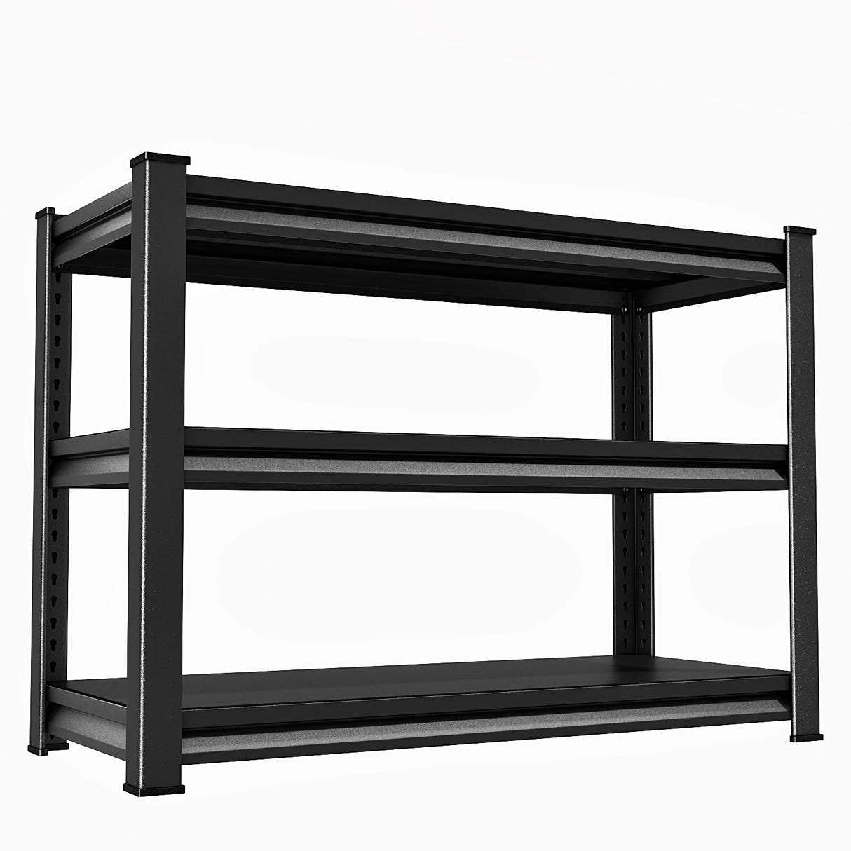 Huhaneon Heavy Duty Garage Shelves - 40''W 1,500Lbs Metal Adjustable Storage Shelving Rack Units for Warehouse Kitchen Pantry Basement 3 Tier Black 39.3" W x 15.7" D x 36" H Huhaneon