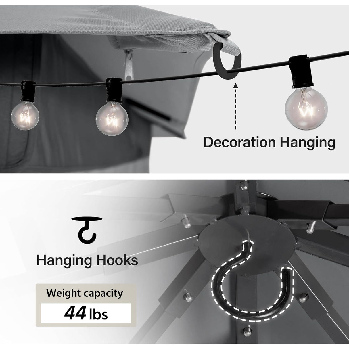 LAUSAINT HOME Outdoor Patio Gazebo 10'x10' with Expansion Bolts, Heavy Duty Gazebos Shelter Party Tent with Double Roofs, Mosquito Nettings and Privacy Screens for Backyard, Garden, Lawn, Smoke Grey LAUSAINT HOME