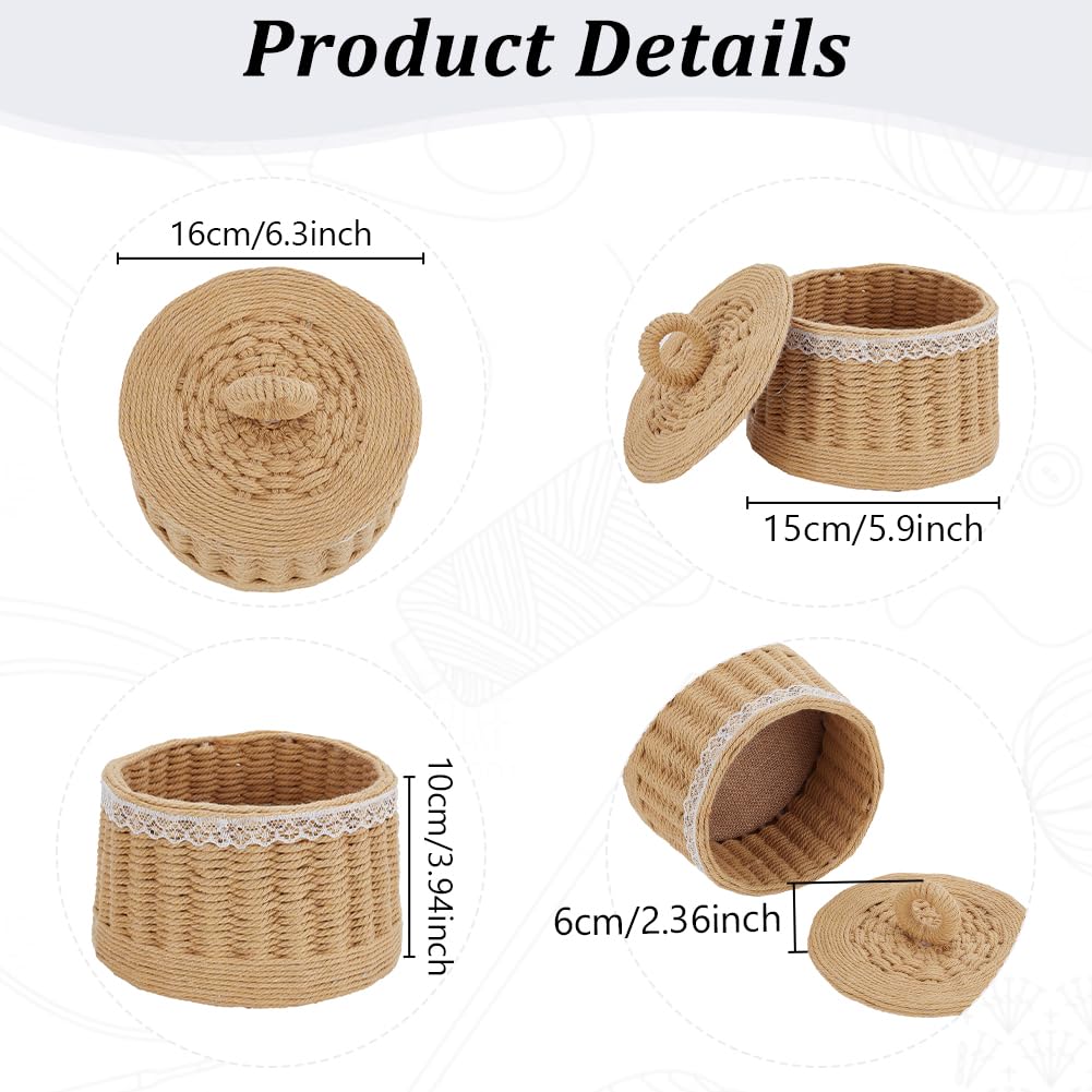 FREEBLOSS Woven Basket Kit Round Cardboard Woven Basket Kit DIY Woven Basket Set Macrame Cord Woven Basket Kit for Beginners Basket Weaving Supplies Basket Weaving Kits for Adults FREEBLOSS