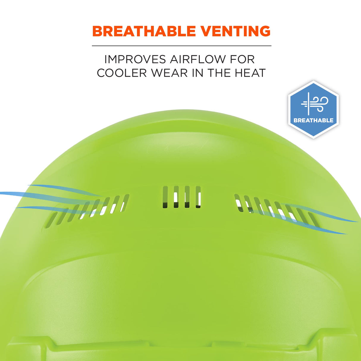 Ergodyne Skullerz 8966 Vented Hard Hat, Lightweight, Cap Style, Adjustable 6-Point Ratchet Suspension, HDPE Shell, Class C, Lime Ergodyne