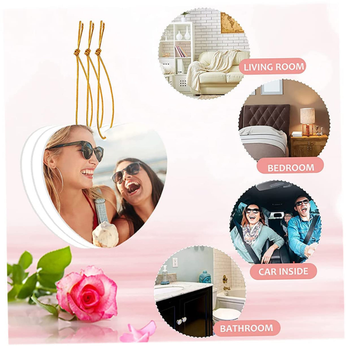 GRADENEVE 40 Pcs Sublimation Blanks DIY Sublimation Blanks White Sublimation Car Air Freshener DIY Felt GRADENEVE