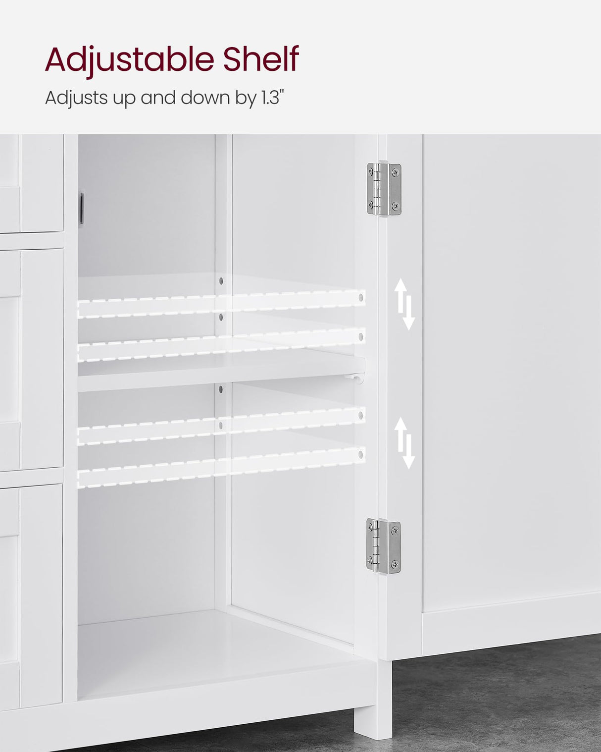 VASAGLE Floor Storage Cabinet, Freestanding Storage Unit with 3 Drawers, Adjustable Shelf, 11.8 x 23.6 x 31.5 Inches, for Living Room, Bathroom, Entryway, White UBBC542P31V1 VASAGLE