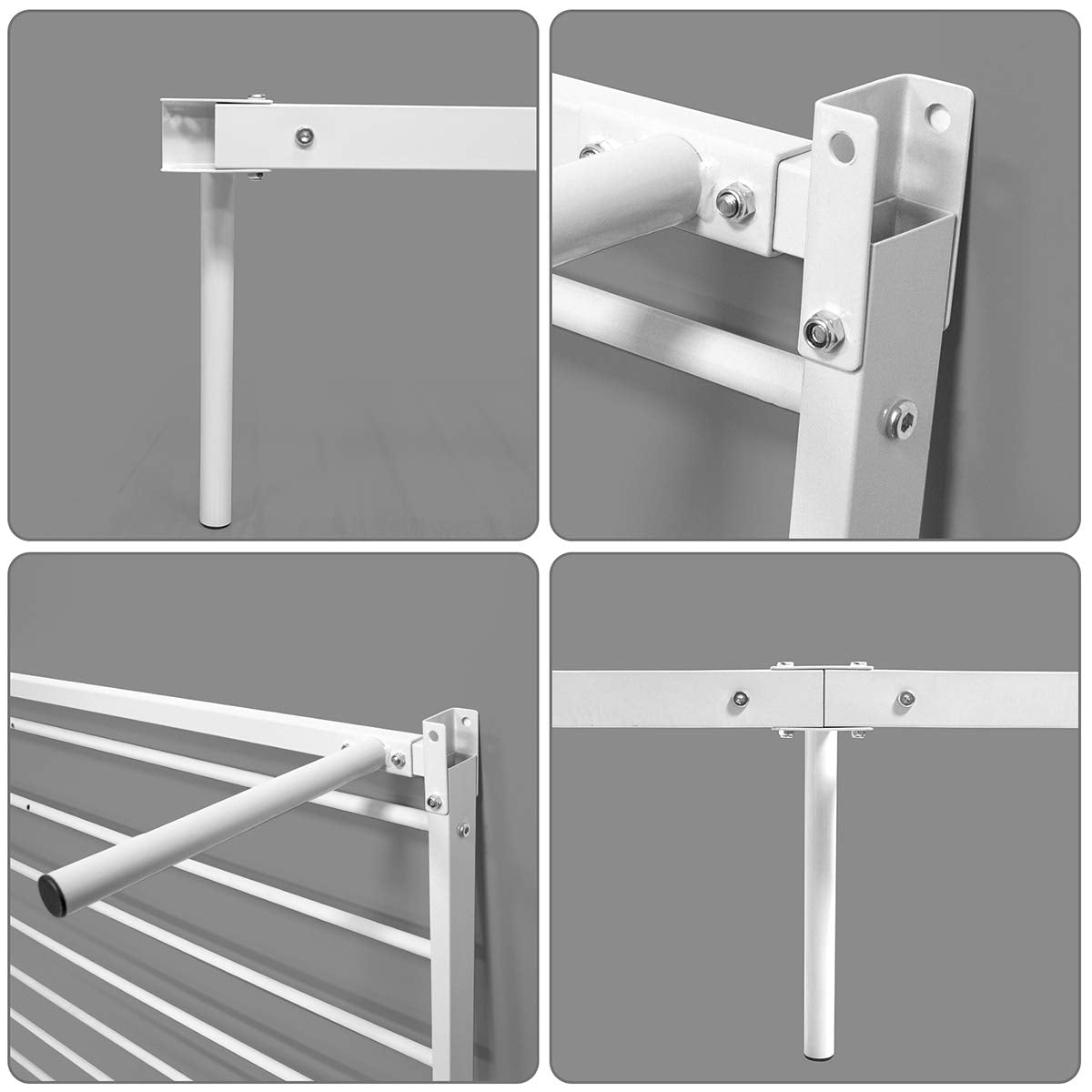 Weehom Twin Canopy Bed Frame with Headboard and Footboard, 4 Posters Metal Bed Frame, No Box Spring Needed, Mattress Foundation Platform Bed for Kids and Adults, White Weehom