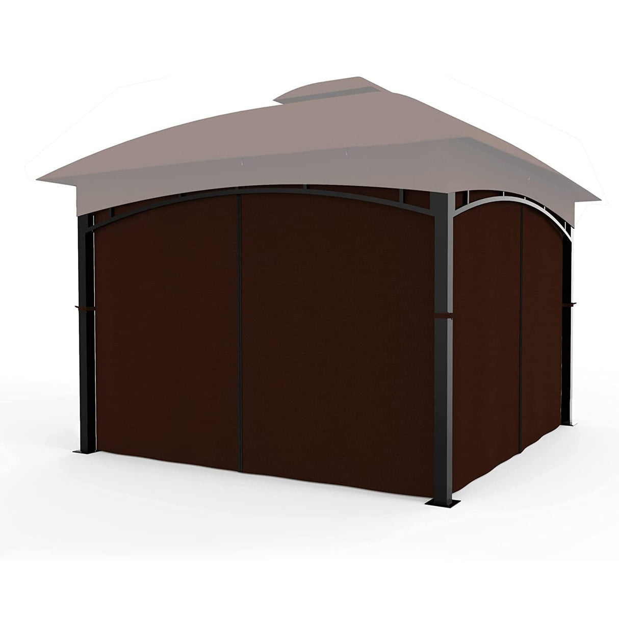 COZYVIDA Gazebo Universal Replacement Privacy Curtains 4-Panels sidewall with Zipper (ONLY CURTAIN) (10' x 13', Coffee) COZYVIDA