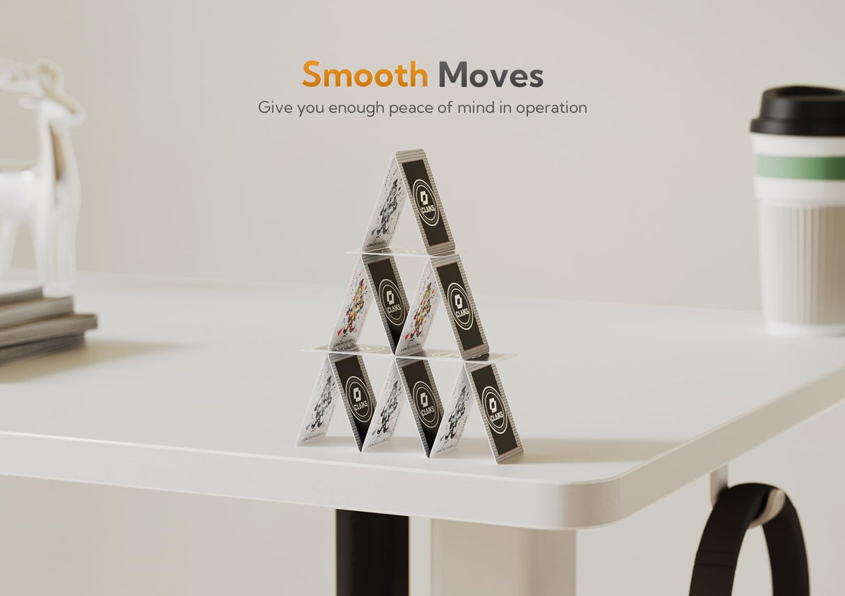 Claiks L Shaped Standing Desk Adjustable Height, Dual Motor Electric Corner Standing Desk, 63x55 inch Sit Stand up Desk with Splice Board, White Claiks