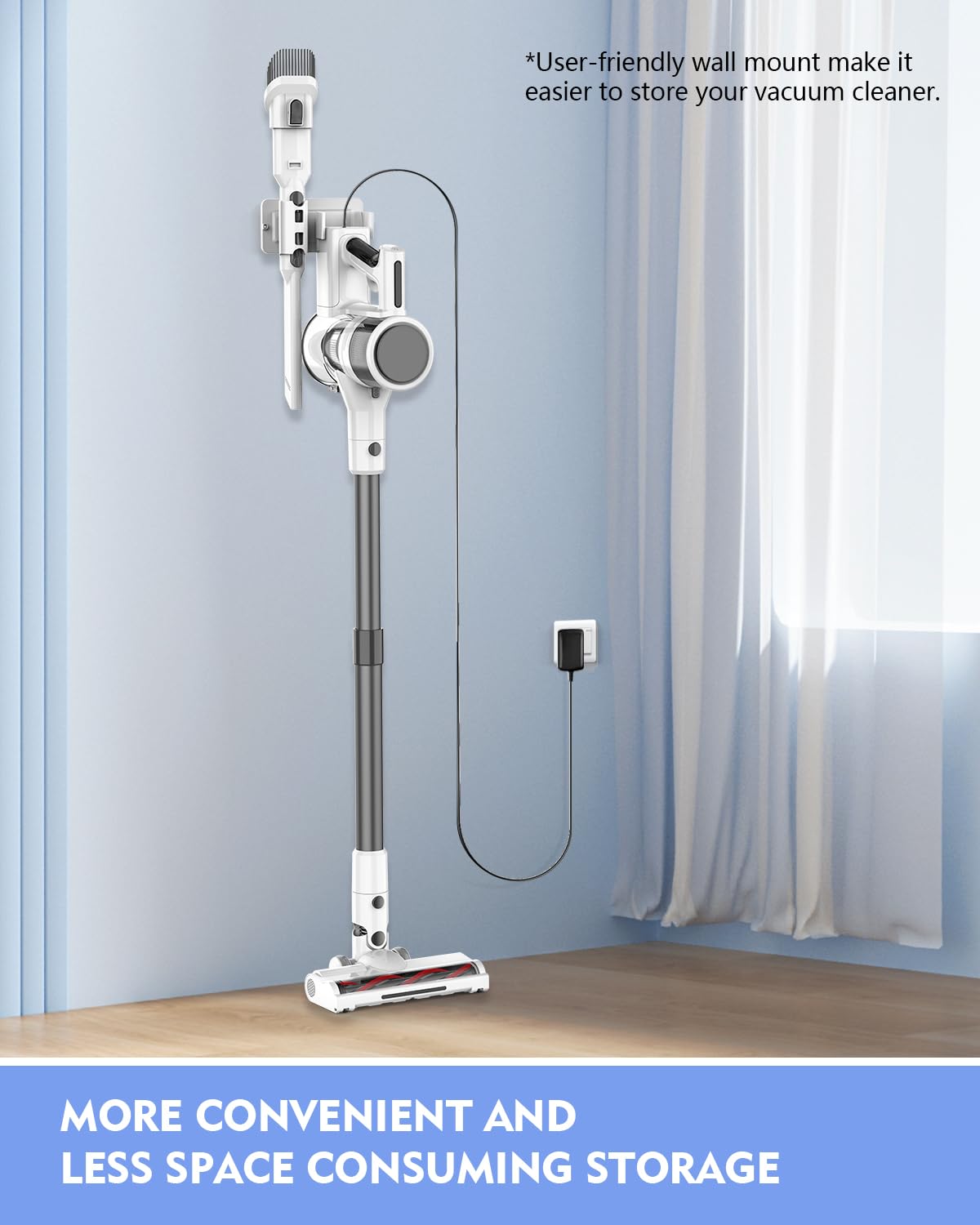 Ljuren Vacuum Cleaners for Home, 80,000PRM Powerful Motor Cordless Vacuum with Removable 2200mAH Battery up to 35 Mins Worktime, 2 Adjustable Modes and Detachable Parts Stick Vacuum (White Zinc Gray) Ljuren