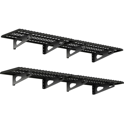 4-Pack 1.5x3FT Garage Shelving 17.7-inch-by-35.8-inch Wall Shelf Garage Storage Rack Wall Mounted Floating Shelves,Black