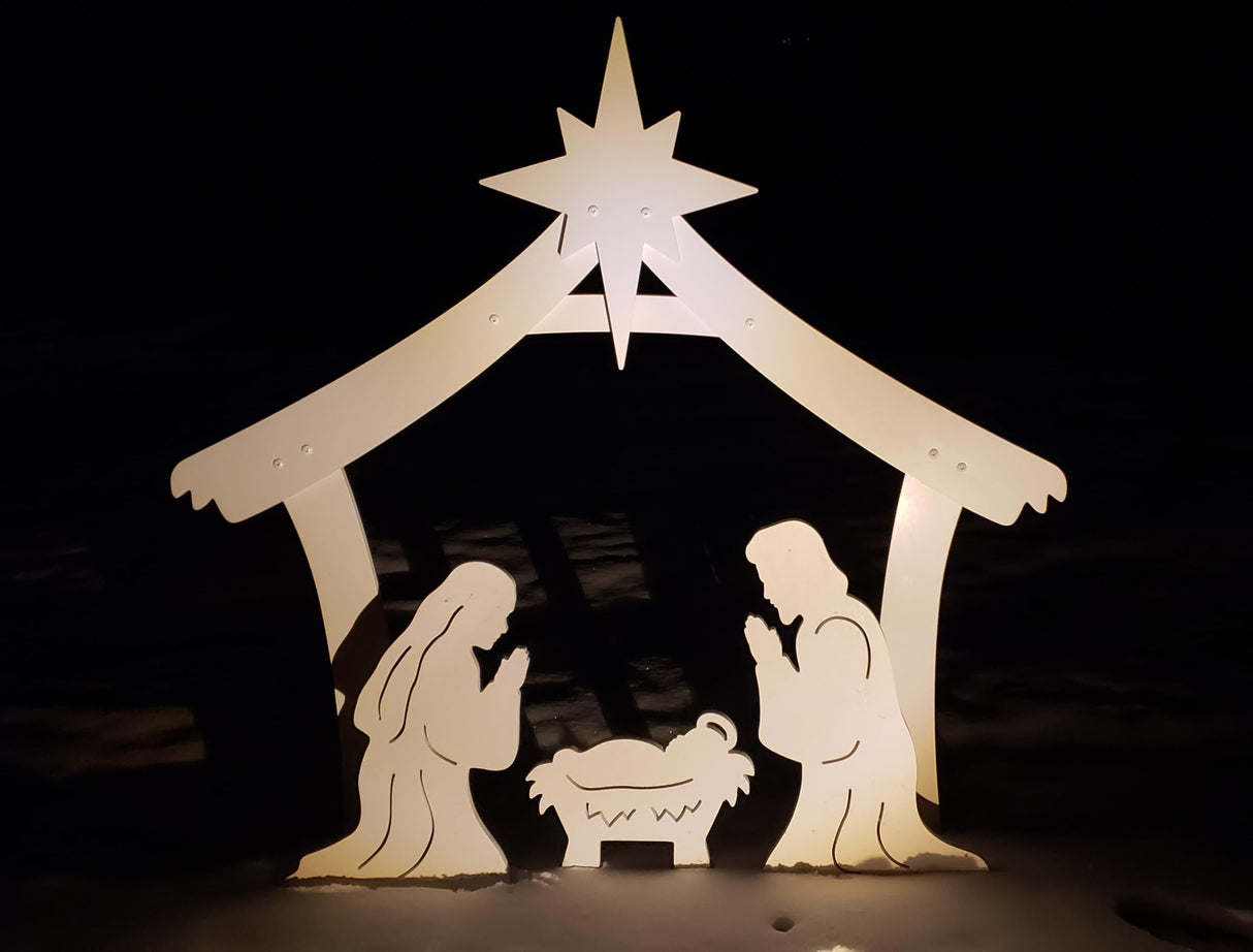 FrontYard Originals All-Weather Outdoor Holy Family Nativity, Waterproof, Made in USA, 4ft Tall, Durable Material, Simple Assembly, Easy Storage, Yard Nativity Set FrontYard Originals