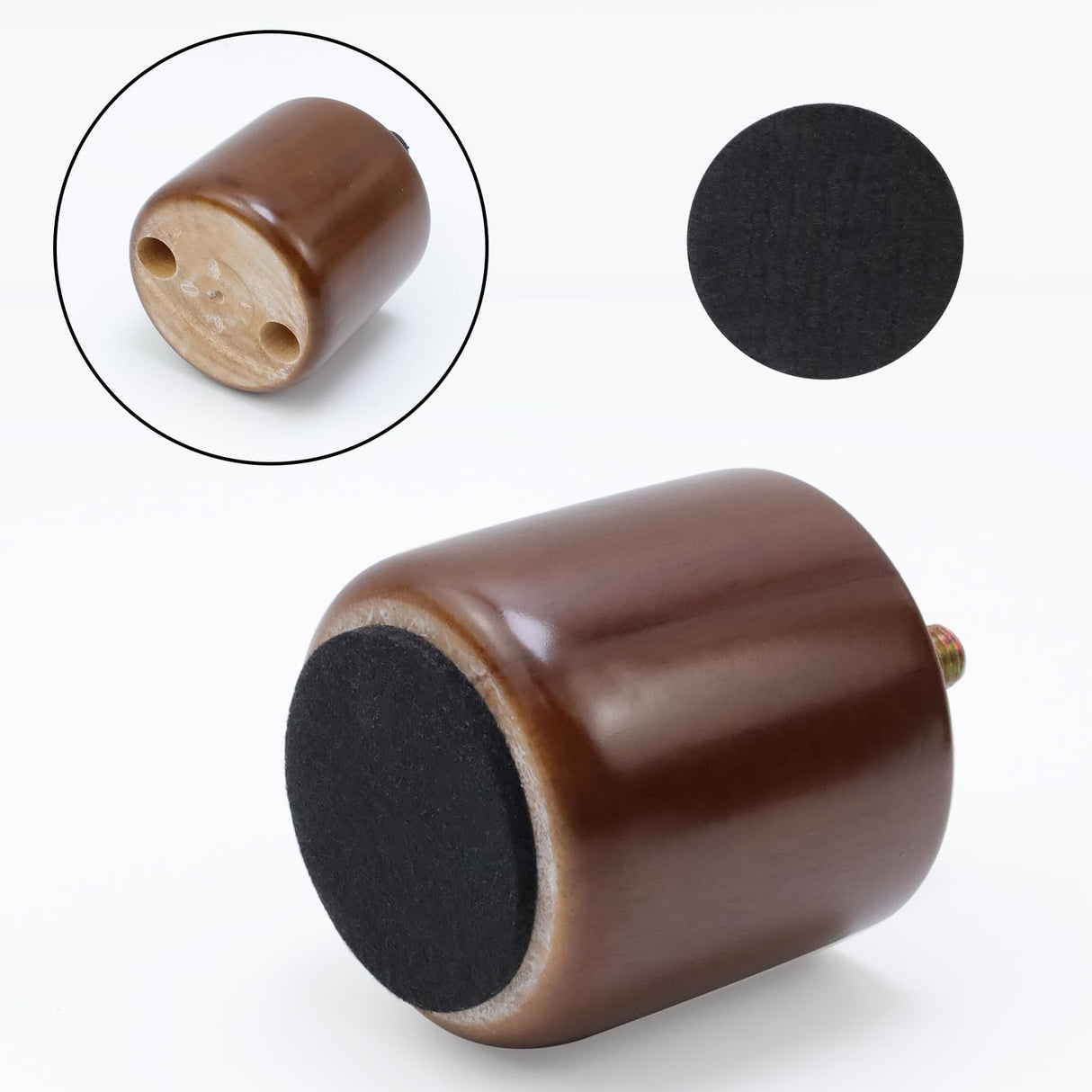 Savagrow Round Wooden Furniture Legs 2 Inch Wooden Replacement Legs for Furniture Sofa Table Cabinet Set of 4 (Brown) Savagrow