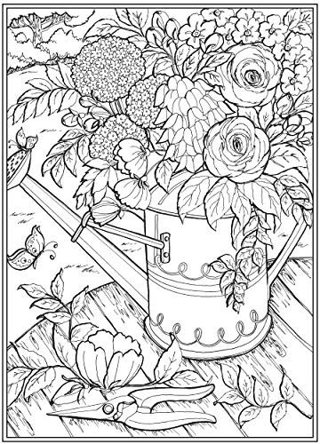 Creative Haven Country Gardens Coloring Book (Adult Coloring Books: In The Country) Dover Publications