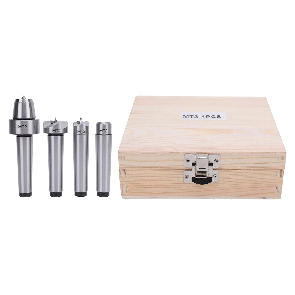 4 Pcs Lathe Drive Center Set, Heavy Duty Bearing, Lathe Live and Drive Center Set, MT2 Wood Lathe Live Center Drive Spur Cup Set with Extra Tips for Wood and Metal Processing Lathe Generic