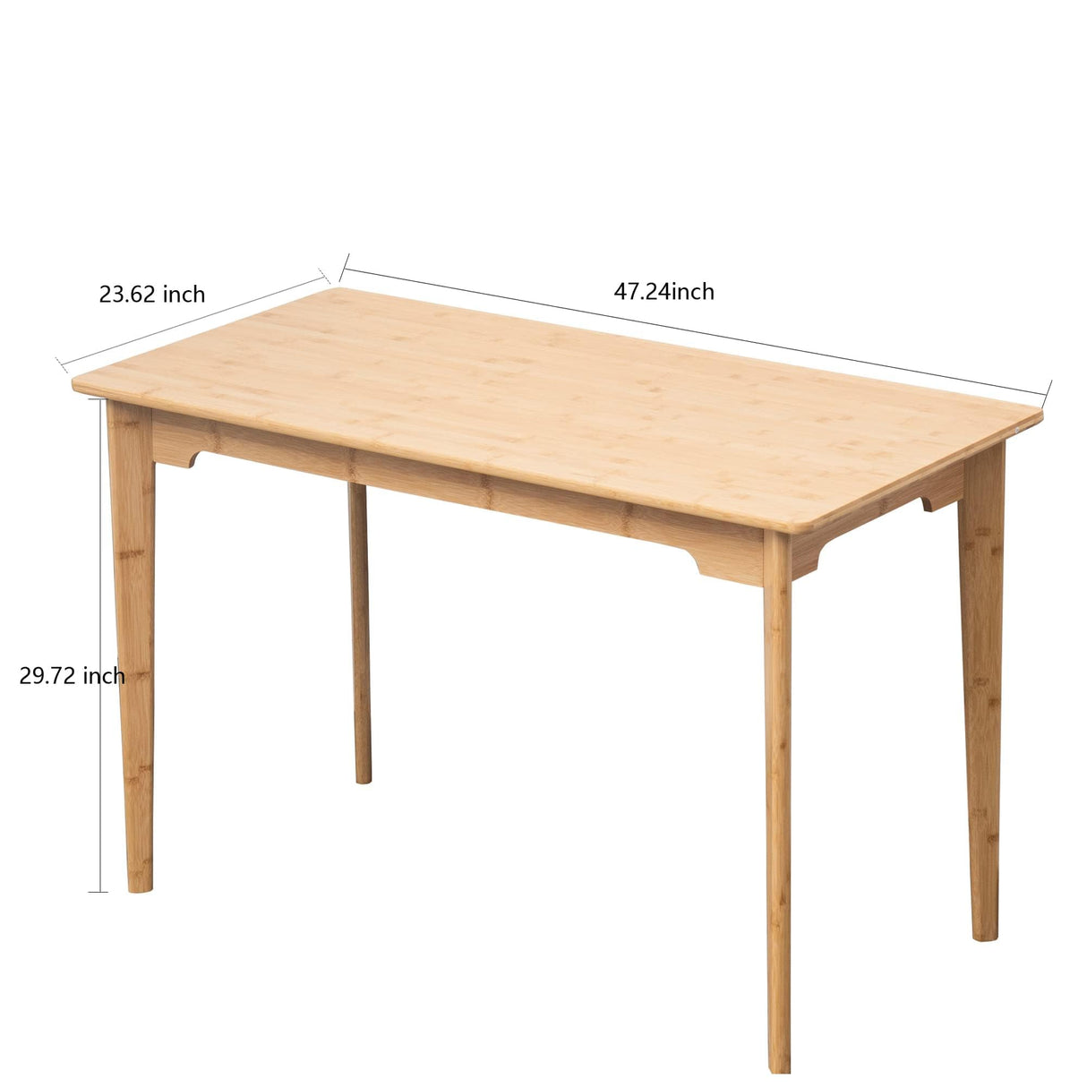 Maydear 47" Bamboo Writing Desk Multipurpose Table, Modern Simple Computer Desk Dining Table for Bedroom, Living Room, Home and Office, Kitchen Maydear