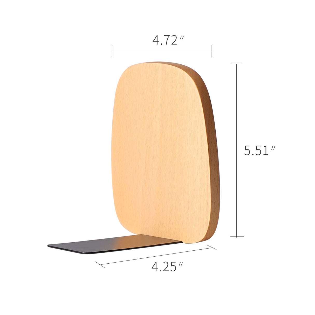 Muso Wood Book Ends for Shelves, Non-Skid Bookends for Heavy Books, Wooden Book Stopper for Home Office and Library (Beech 1 Pair) muso wood