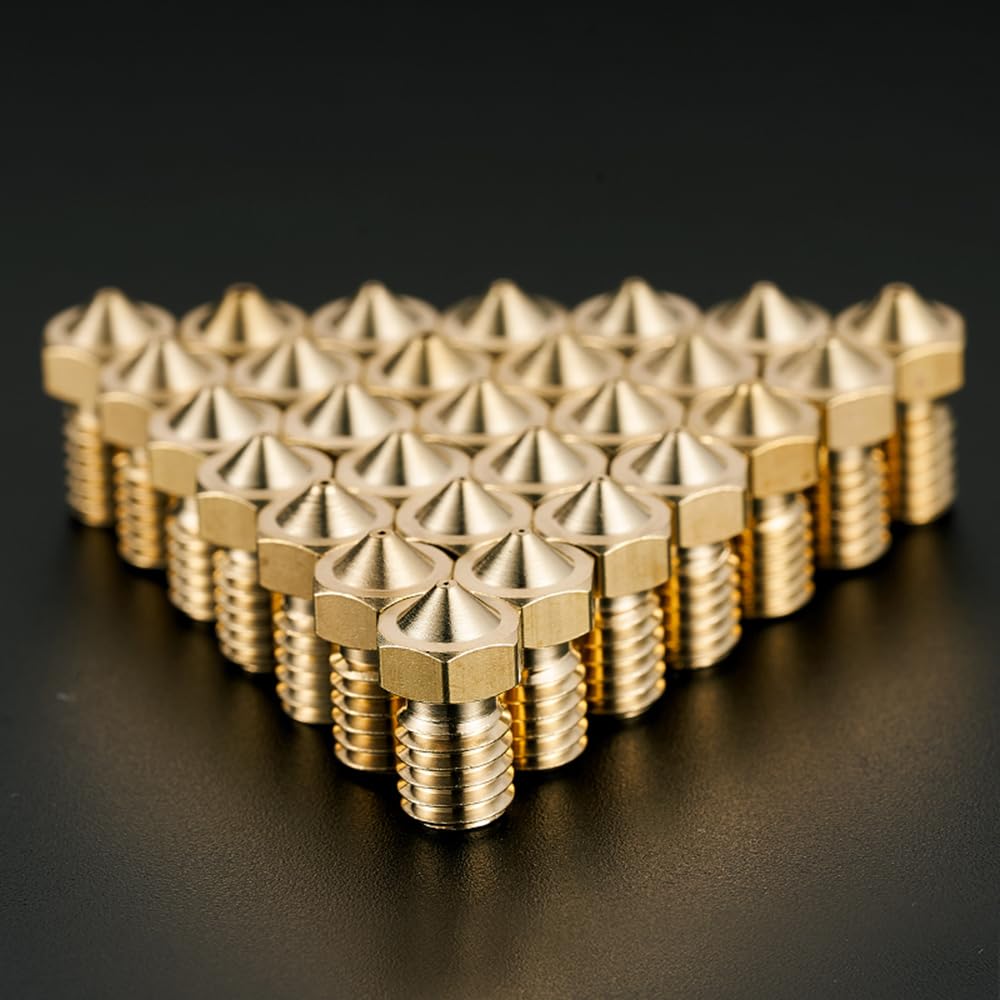20Pcs E3d V6 Nozzles Kit, 3D Printer V6 Brass 0.4mm Nozzles, Compatible with 1.75mm Filament E3d V6 Anysub i3 Mega S X Chiron Kobra Flyear HotEnd 0.4mm J-Head Extruder Printer Accessories Makerzone