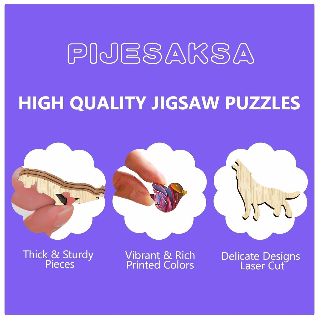 Wooden Puzzles for Adults - Flat Puzzle with 3D Visual Effect Universal Puzzle, Unique Shape Puzzle, Wooden Jigsaw Puzzles for Adult, Wood Puzzles Adult, Good Gifts Ideas (S-8.5 * 8.5in-100 Pcs) Pijesaksa