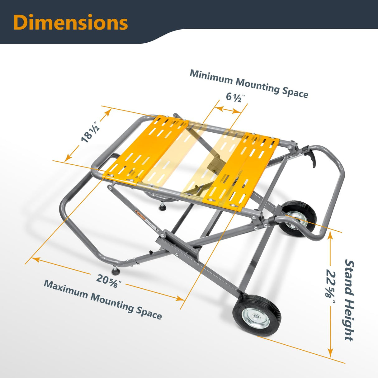 POWERTEC Table Saw Stand with 8-Inch Jobsite Wheels, Upright Folding Design, 330Lbs Load Capacity, Multiple Adjustable Mounting Options (MT4009V) POWERTEC