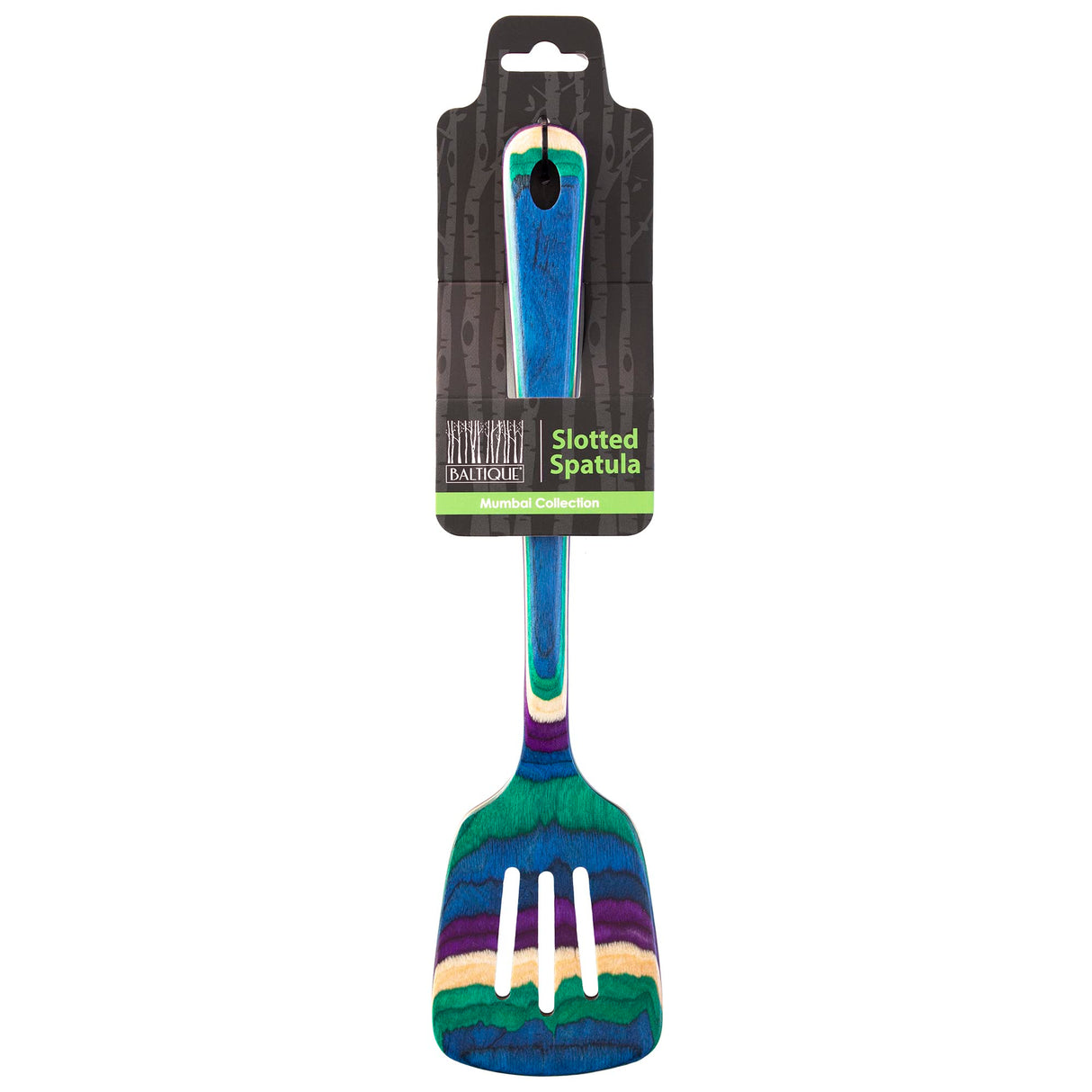 Totally Bamboo Baltique Mumbai Collection 12-1/2" Wooden Slotted Spatula, Safe for Nonstick Totally Bamboo