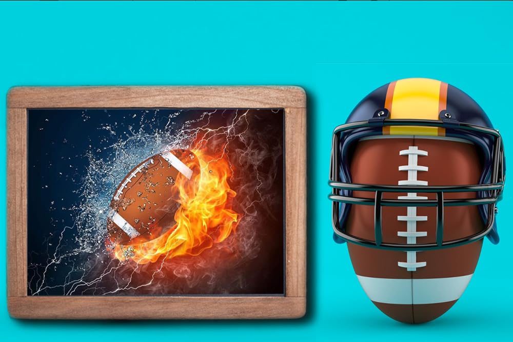 Apomelo 12X16 inches Diamond Art Kit Football Sport Diamond Art Painting Kit for Adults,Football Fire Apomelo