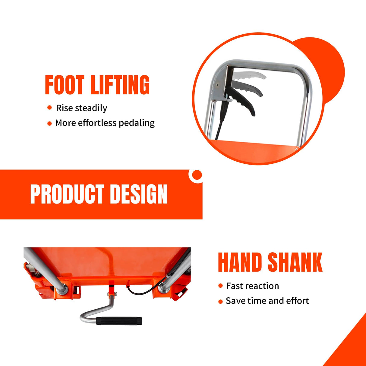 T Tory Carrier Hydraulic Manual Scissor Lift Table Cart, 770 lbs Capacity 51" Lifting Height, 4 Wheels Lift Table and Safety Back Guard for Material Handling T TORY CARRIER