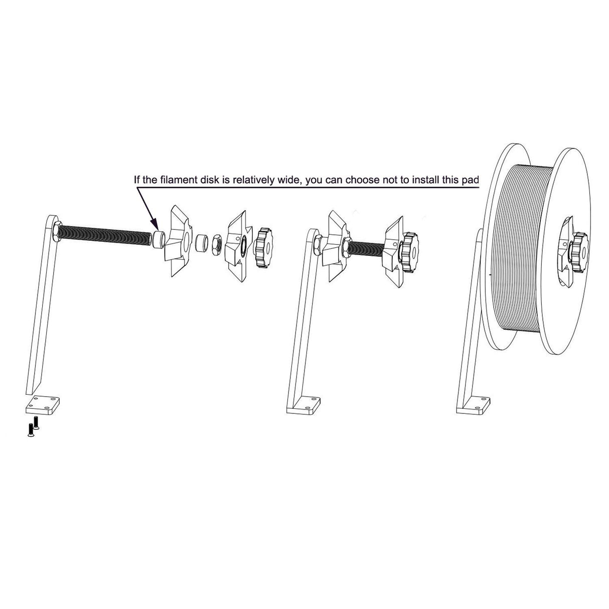 Befenybay 3D Printer Filament Holder for Concentric Spool Filament Mount Rack Bracket for PLA/ABS/Nylon/Wood/TPU/Other 3D Printing Material (Concentric Spool) Befenybay