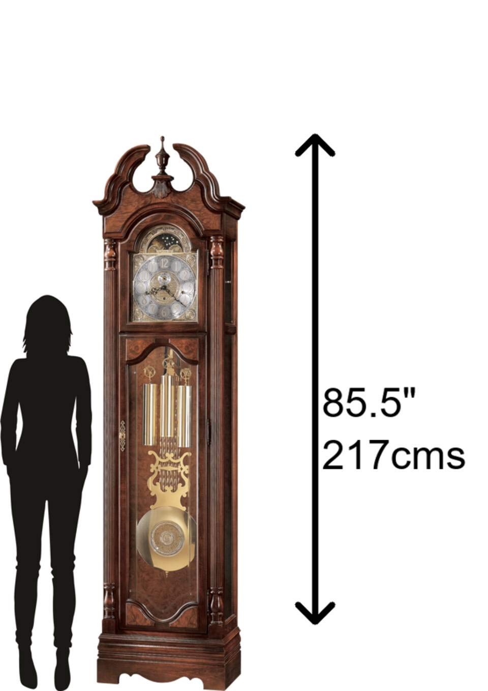 Howard Miller Gorman Grandfather Clock II, Analog Display Wooden Touch Finish with Arabic Numerals & Swan Neck Pediment- Auto Single Chime Movement, Durable Timepiece for Home Decor & Office Howard Miller
