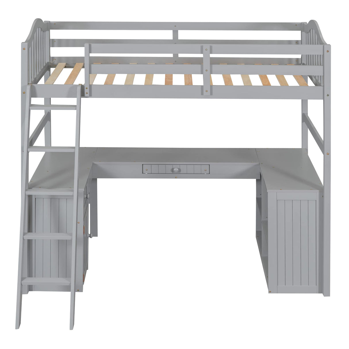 Harper & Bright Designs Grey Twin Size Loft Bed with Integrated Desk, Drawers, and Storage Solutions for Kids and Teens Harper & Bright Designs