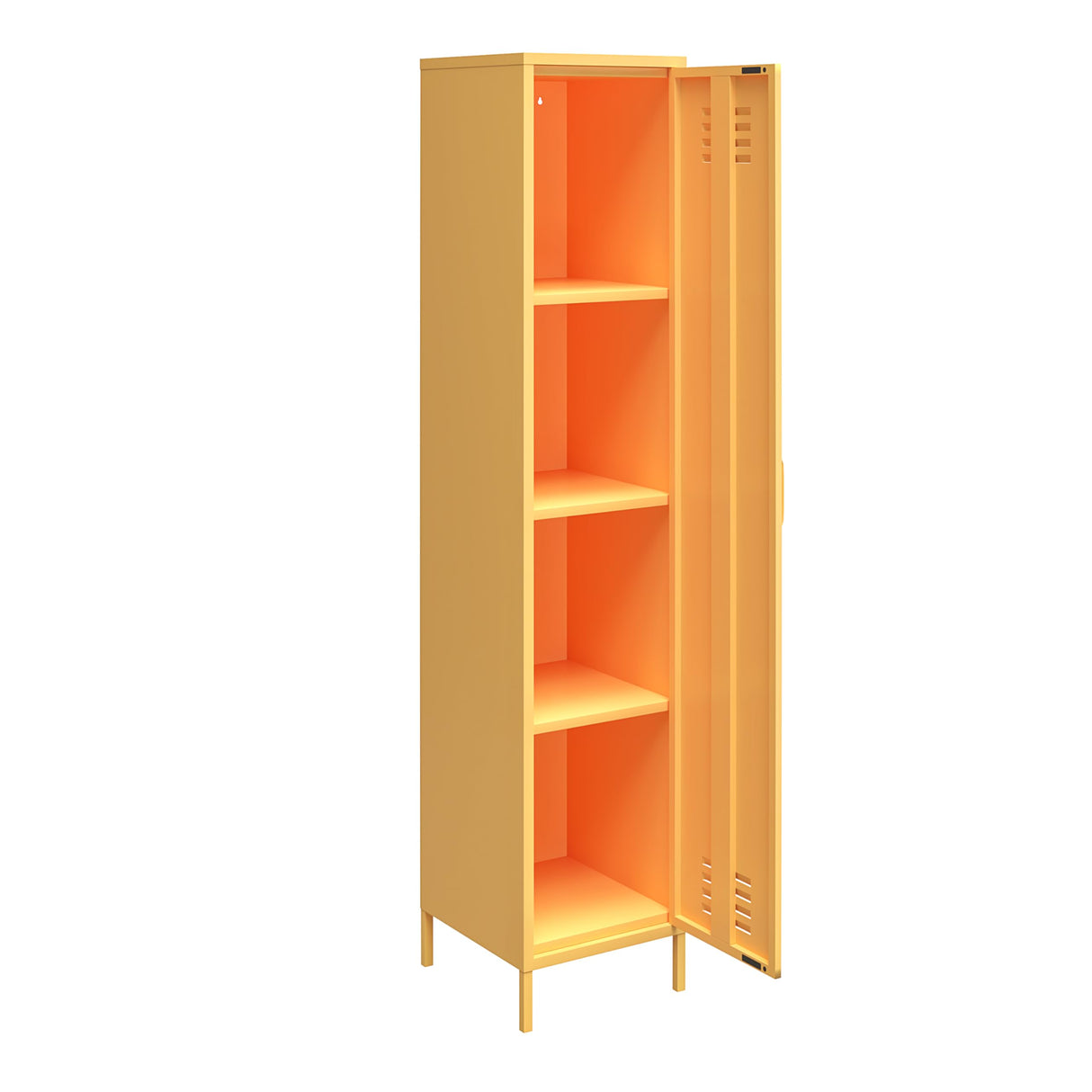 Novogratz Cache Single Metal Locker Storage, Yellow Cabinet Novogratz