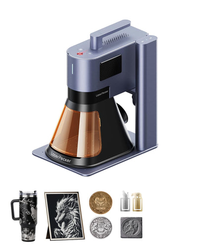 LaserPecker LP5 20W Fiber & Diode Dual Laser Engraver, 10X Faster 0.0027mm Precision for Metal/Wood/Jewelry, Portable 6kg Laser Cutter for Instant Store Customization, 3D Grayscale Engraving Machine