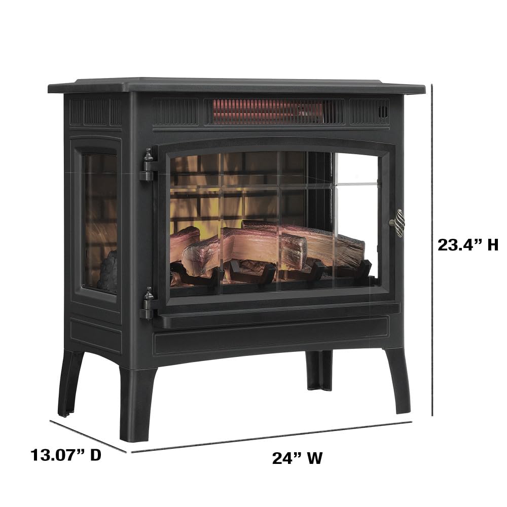duraflame Freestanding Electric Fireplace Stove Heater with 3D Flame Effect for 1,000 Sq. Ft. Room, French Gray Duraflame