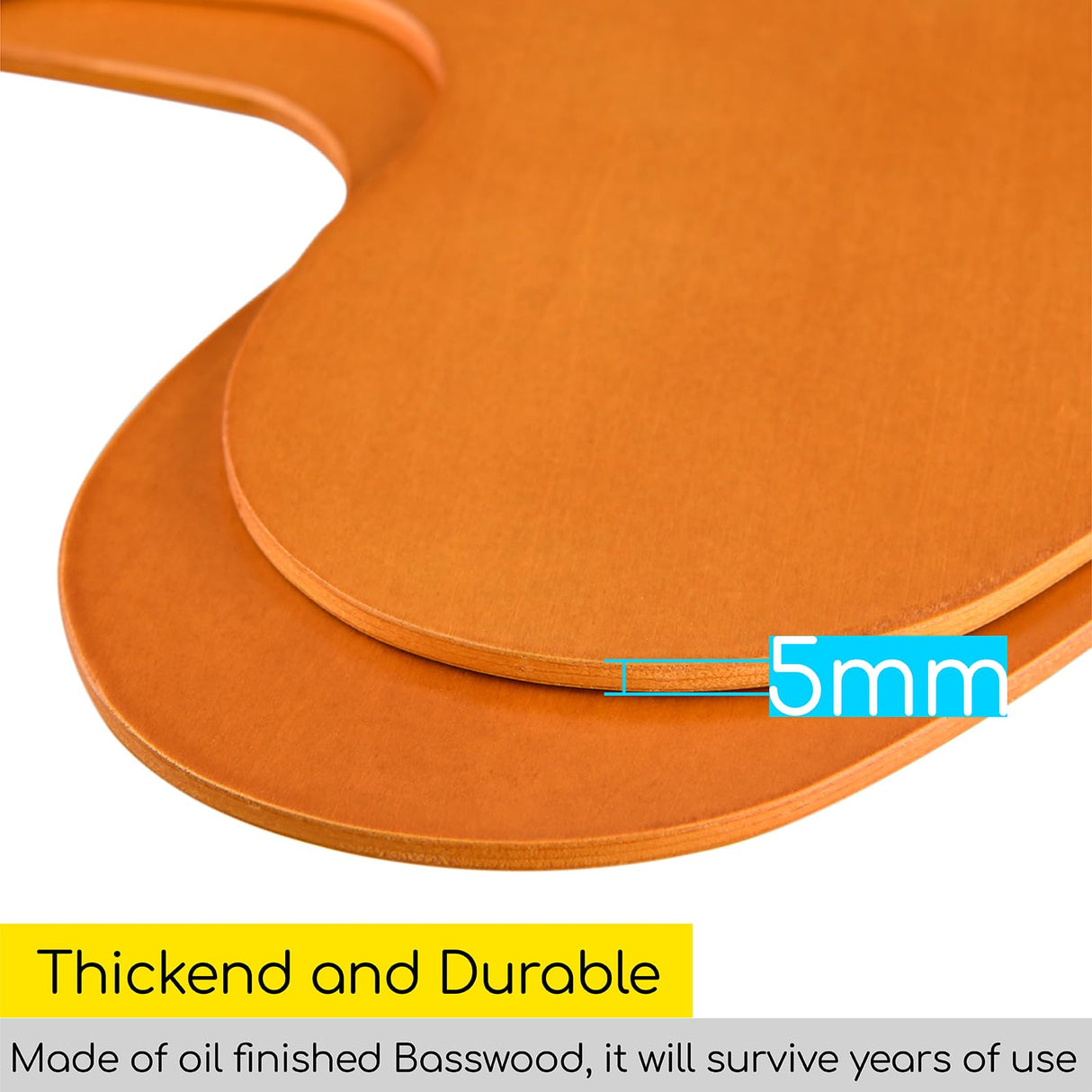 MEEDEN 2 Pack Wood Paint Palette Oil Finished, Acrylic Paint Palette 15.7"x11.8", Oil Paint Palette, Painting Palette, Art Palette, Artist Palette with Ergonomic Large Thumb Hole, Oval Shape MEEDEN