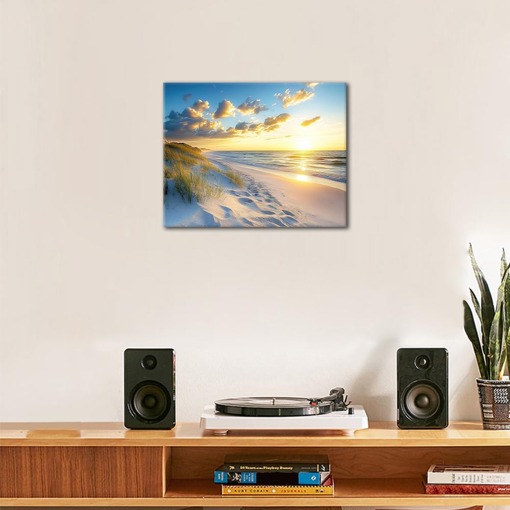 Seascape Paint by Numbers Kits DIY Coastal Art Paintings Crafts Scenic Coastal Landscape with Sand and Sea Grass Picture Adults Beginners Nature View Pattern Painting by Numbers Kits 16x20 in Rebotipy