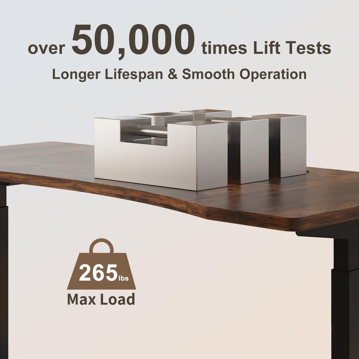 Sileye Wheel Height Adjustable Electric Sit Stand Up Table, Raising Desks for Home Office and Computer Workstation, 63x30, Rustic Brown Sileye