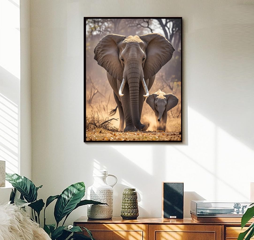 ACANDYL Elephant DIY Paint by Numbers Kit for Adults Paint by Numbers Beginner Canvas Painting by Number DIY Acrylic Oil Painting on Canvas Arts Craft Decoration 16x20 in ACANDYL