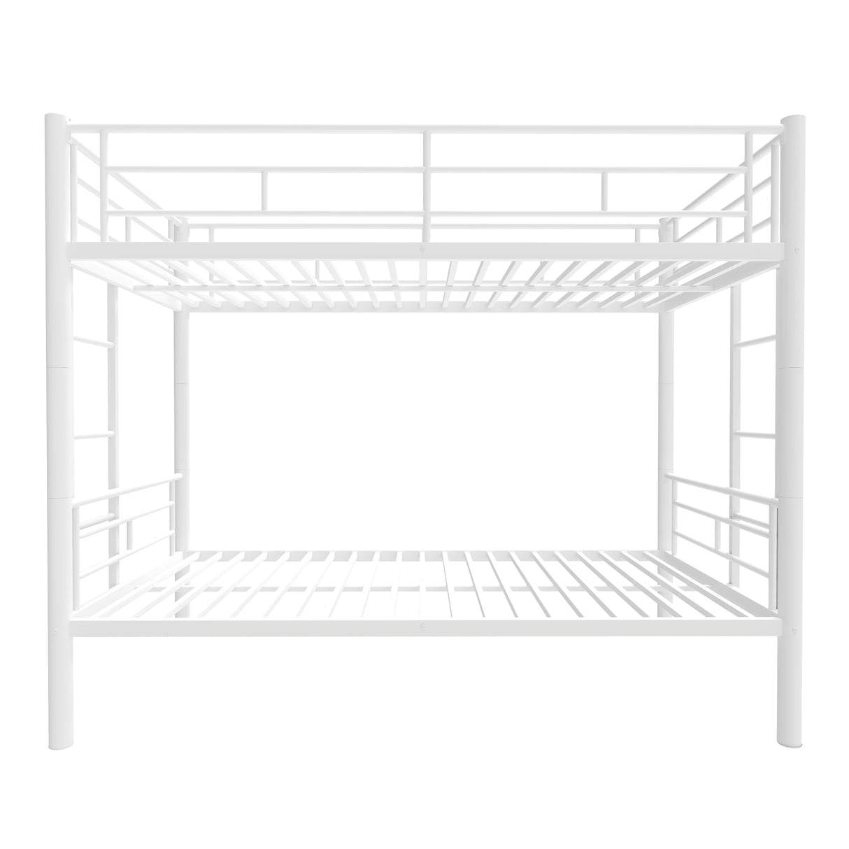 Bellemave Bunk Bed Twin Over Twin, Twin Bunk Beds with High Guardrail and Build in Ladder, Kids Bunk Beds with Slats, No Box Spring Needed, White Bellemave