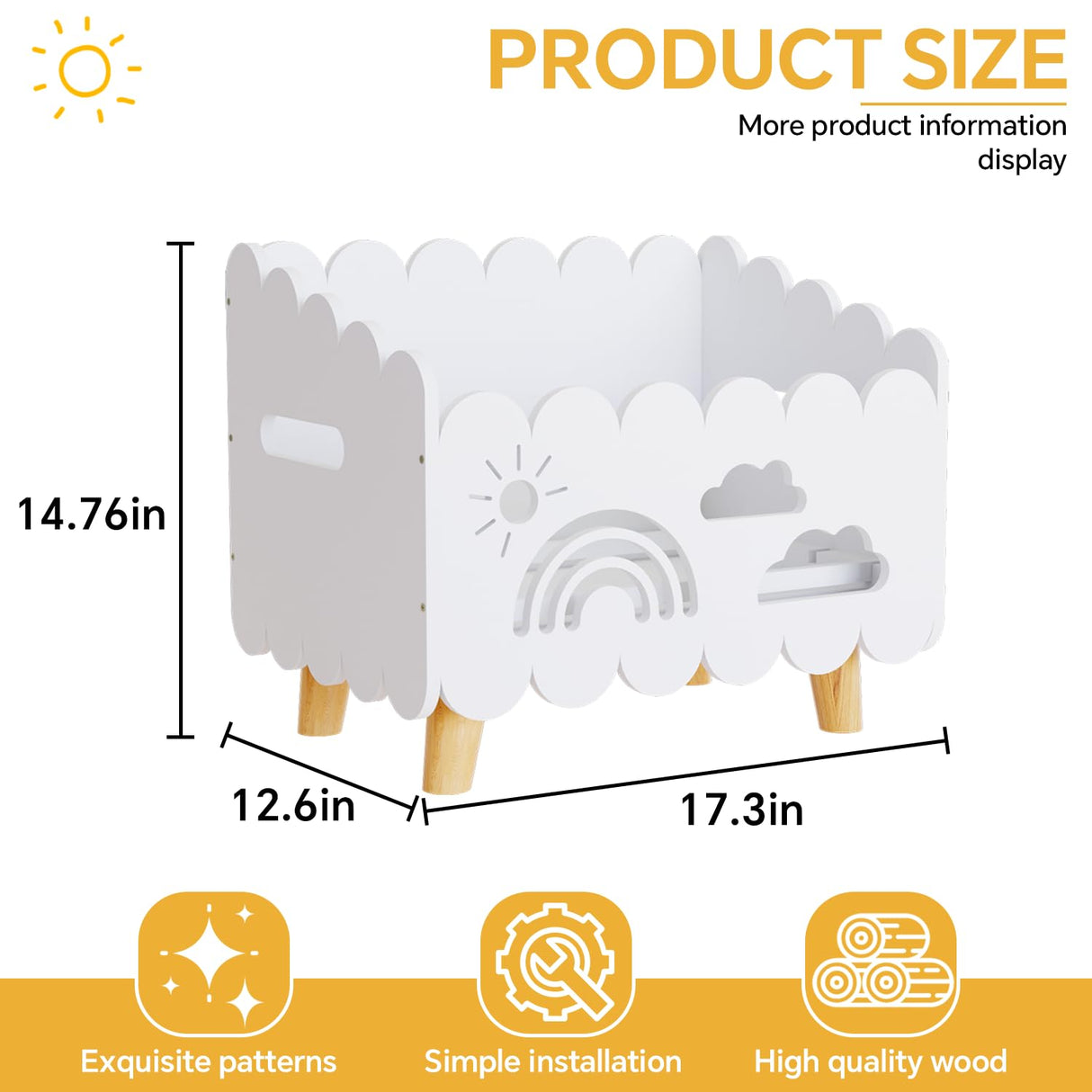 Wood Kids Bookshelf, Montessori Bookshelf, With 2 Adjustable Dividers, Suitable Kids Rooms, Nursery & Classroom, Kids Bookshelf And Toy Storage, Toddler Book Rack, Nursery Book Shelves, Kids Bookcase BPMFDTNL