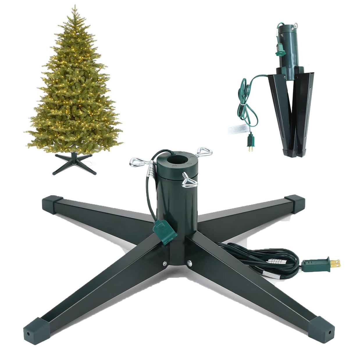 ETONART 360-Degree Rotating Christmas Tree Stand Iron Feet Can Be Folded to Support 7.5 Feet, 100 Pound Artificial Christmas Tree Suitable for Christmas Tree Support ETONART