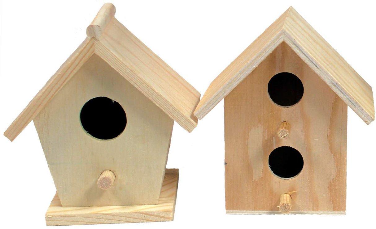 Creative Hobbies 12 Pack of Wooden Bird Houses to Paint, Unfinished DIY Design Your Own Great for Crafts, Weddings, Bible Camp and More! Creative Hobbies