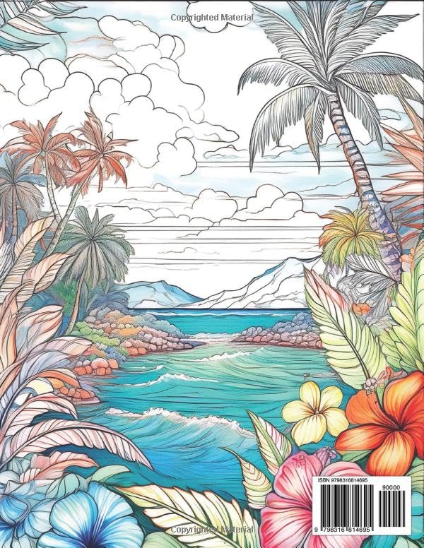 Around Hawaii: A travel themed coloring book for relaxation (Around the World Coloring Books) WoodArtSupply