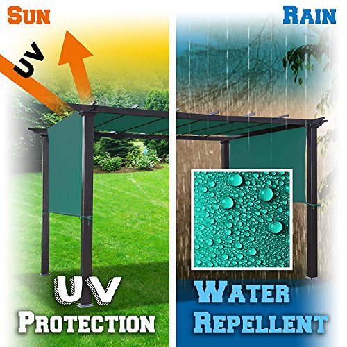 BenefitUSA 18' x 8.3' Universal Replacement Canopy Top Cover for Pergola Structure (Green) BenefitUSA