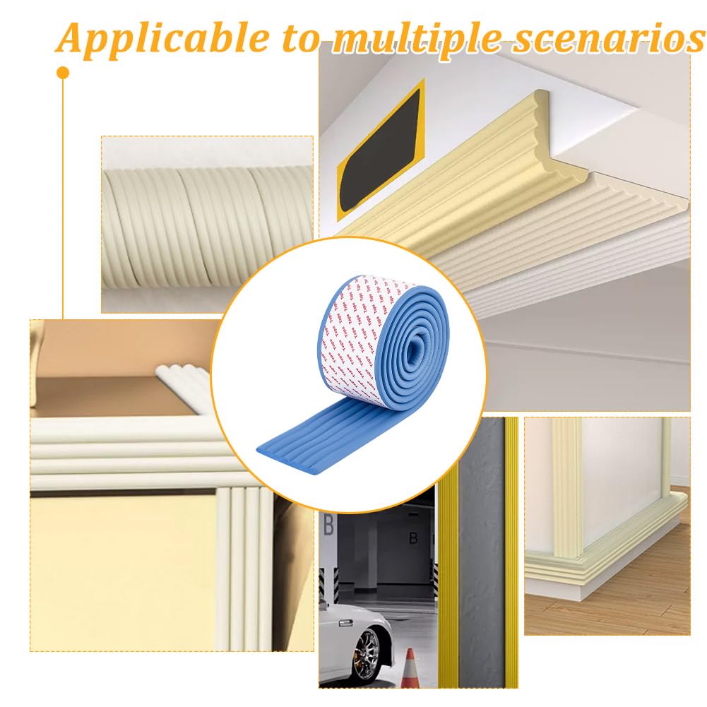 OLYCRAFT 6.6 Feet Blue Bunk Bed Ladder Pads Soft Ladder Pads with Strong Adhesive Bunk Bed Ladder Cover 3.1 Inch Wide Replacement Bed Ladder Pads for Stair Steps Foot Comfort Corner Protectors OLYCRAFT