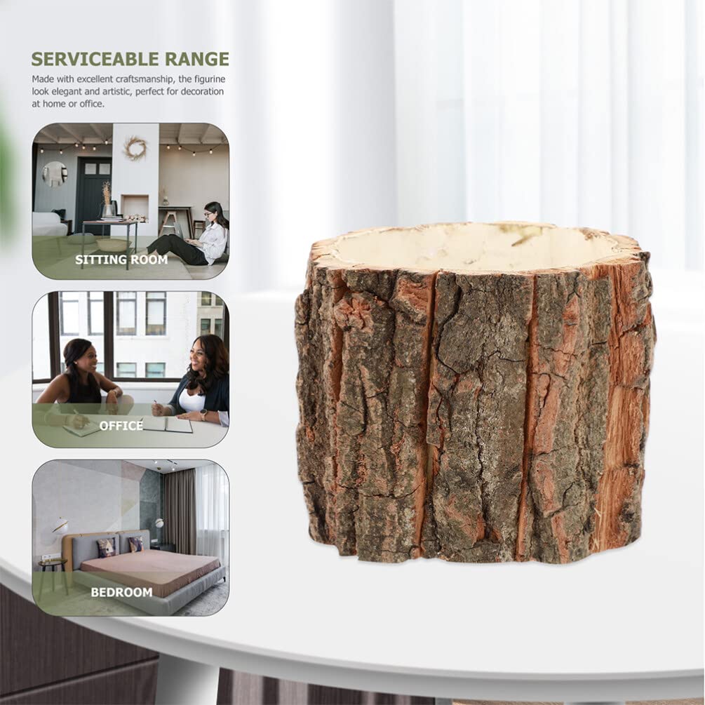 Bark Planter Pot 2pcs Wood Bark Flower Pot Natural Log Succulent Planter Flower Pots for Indoor Plants Rustic Tree Stump Plant Pot Farmhouse Flower Bucket for Home Art Decor ARTIBETTER