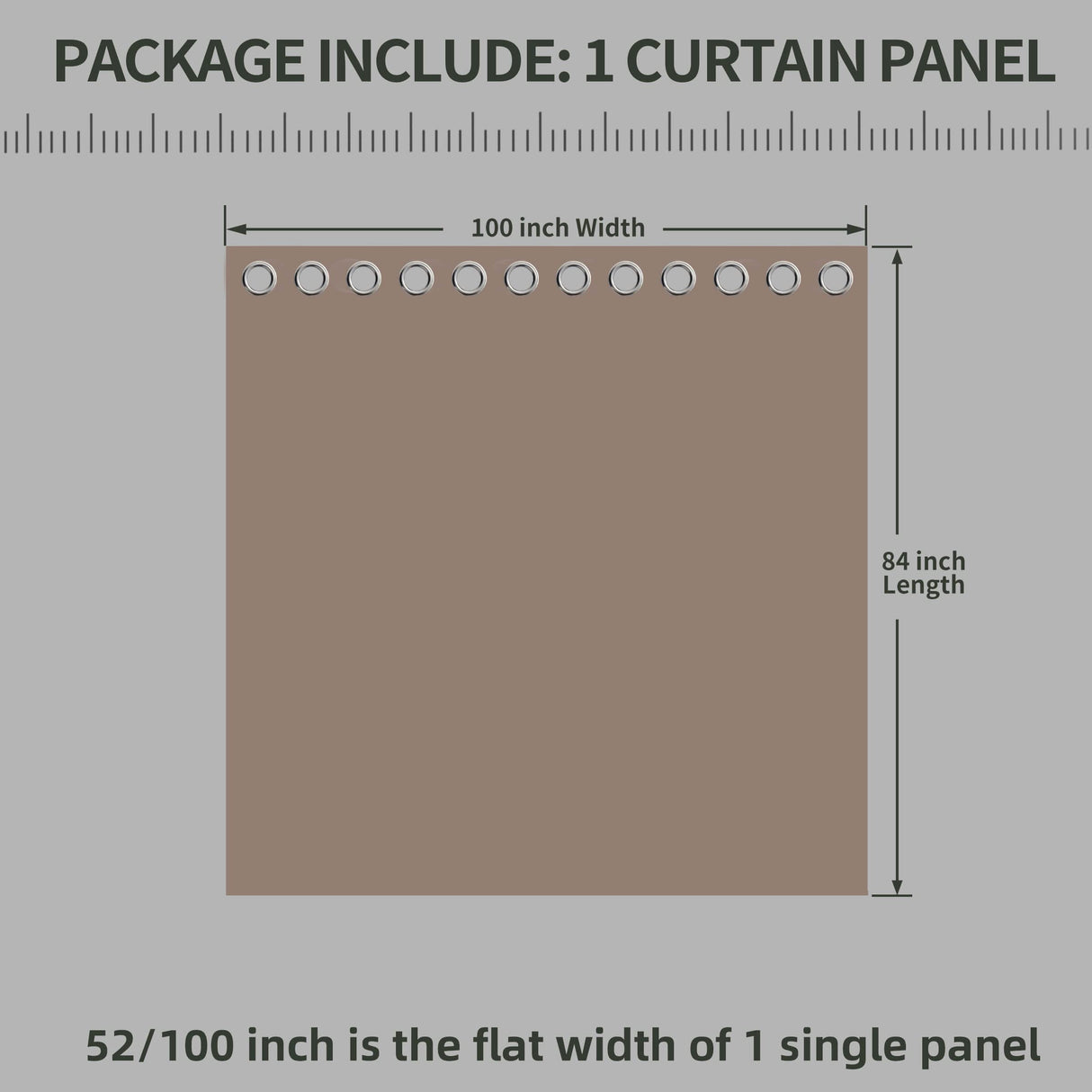 OutdoorLines Waterproof Indoor Outdoor Curtains for Patio-Privacy Sun Blocking Grommet Curtain Panel Weatherproof, UV Resistant Curtains for Gazebo, Porch, Pergola Khaki 100W x 84L Inch 1 Panel OutdoorLines