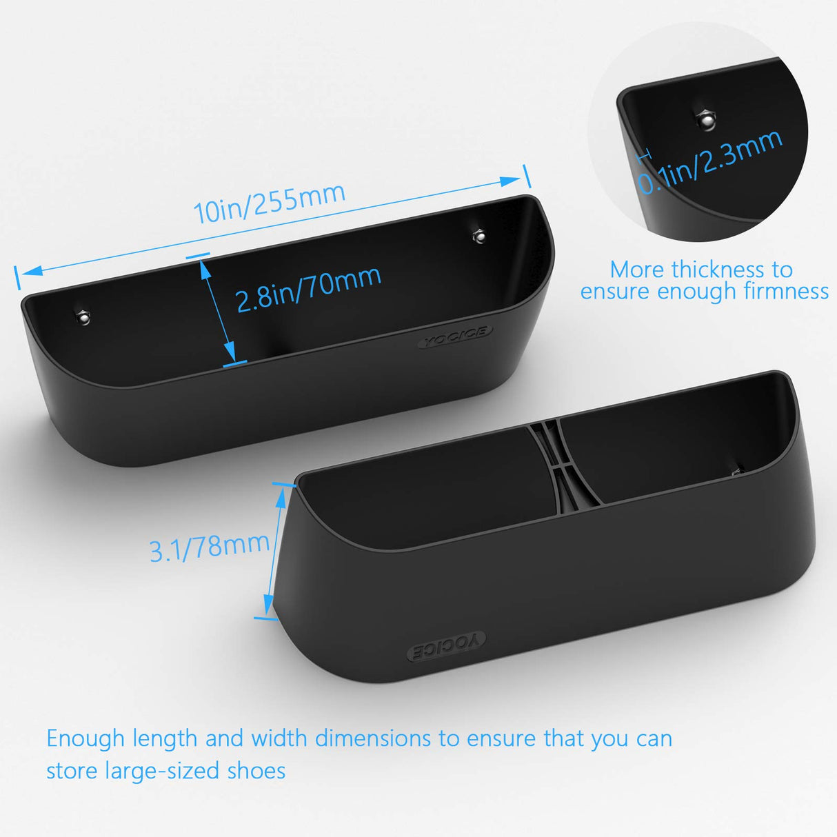 Yocice Wall Mounted Shoes Rack 6Pack with Sticky Hanging Strips, Plastic Shoes Holder Storage Organizer,Door Shoe Hangers (SM03-Black-6) Yocice