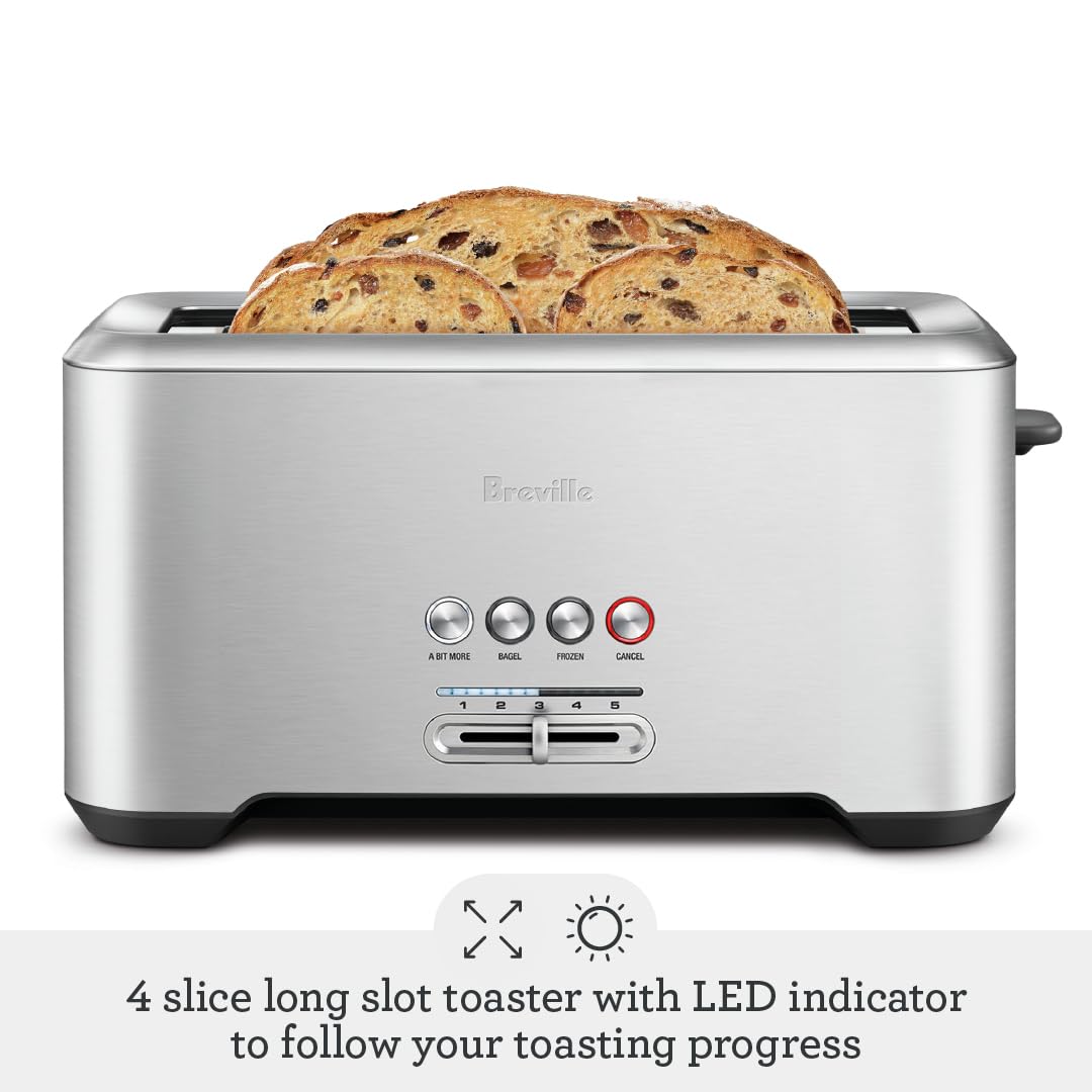 Breville Bit More Toaster 4 Slice BTA730XL, Brushed Stainless Steel Breville