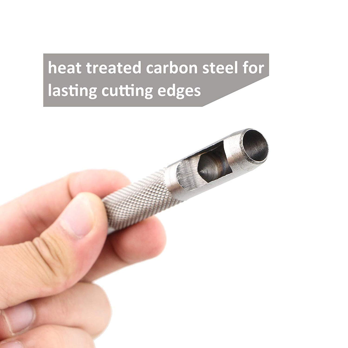 Spurtar 6PCS Leather Hole Punch 1/8'' - 5/16'' Heavy Duty Round Hollow Belt Hole Puncher High Carbon Steel Leather Punch Tool for Belts Watch Cloth Gaskets with Storage Bag Spurtar