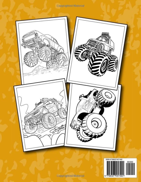 Monster Truck Coloring Book For Kids: Fun Coloring Pages For Boys and Girls Ages 4-8 Who Love Monster Trucks WoodArtSupply